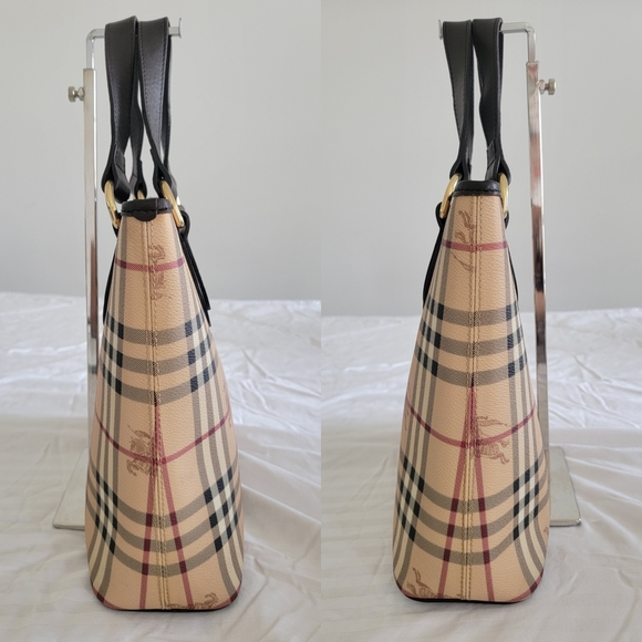 Burberry Signature Logo Haymarket Onslow Top Handle - Picture 9 of 11